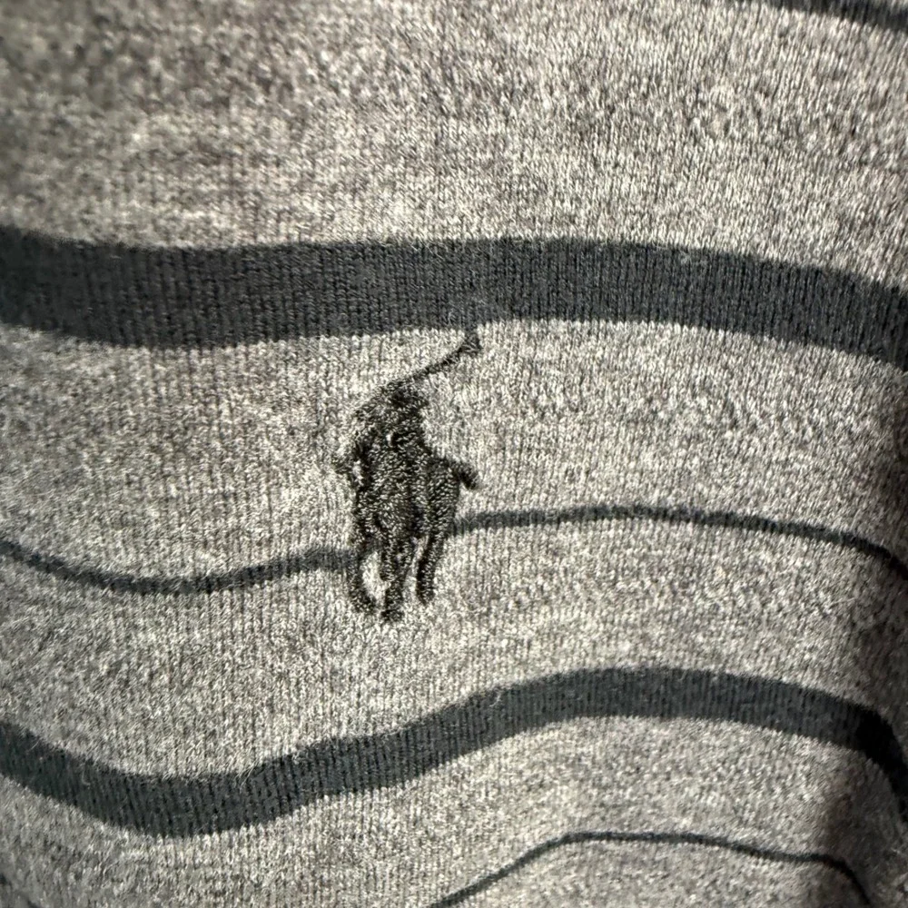Polo Ralph Lauren Striped Polo Mens XXL Gray Black Pima Cotton Pony Preppy Golf